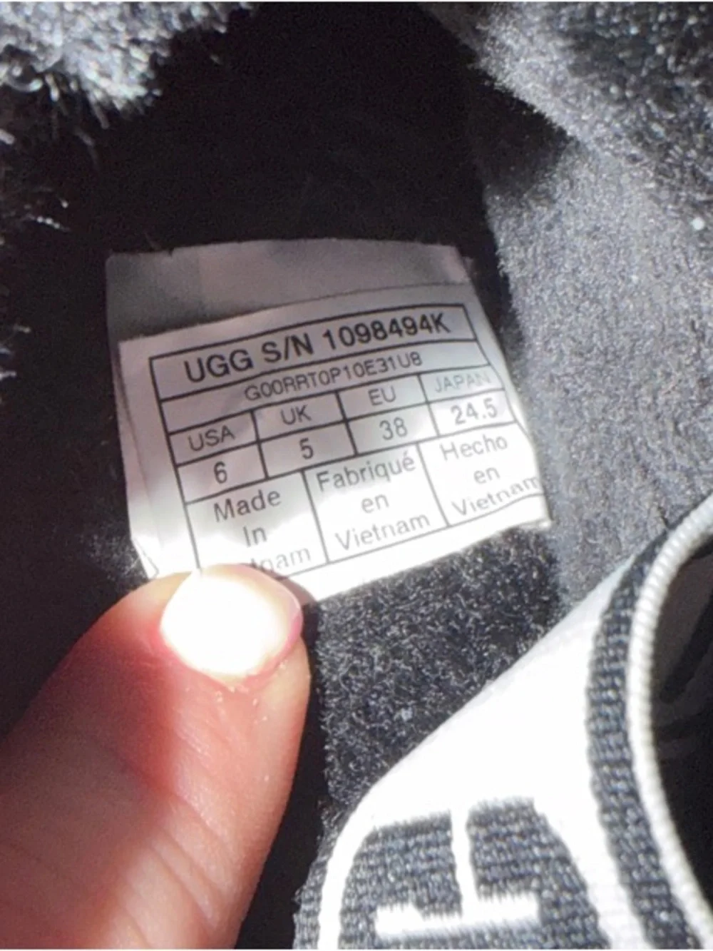 UGG Black Fluff Slide with Branded Heel Strap